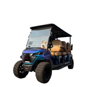 6-Seater Long Range Electric Golf Cart, Chameleon Galaxy Purple-Blue Gradient, Luxury 6 Passenger Golf Buggy for Golf Course & Resort