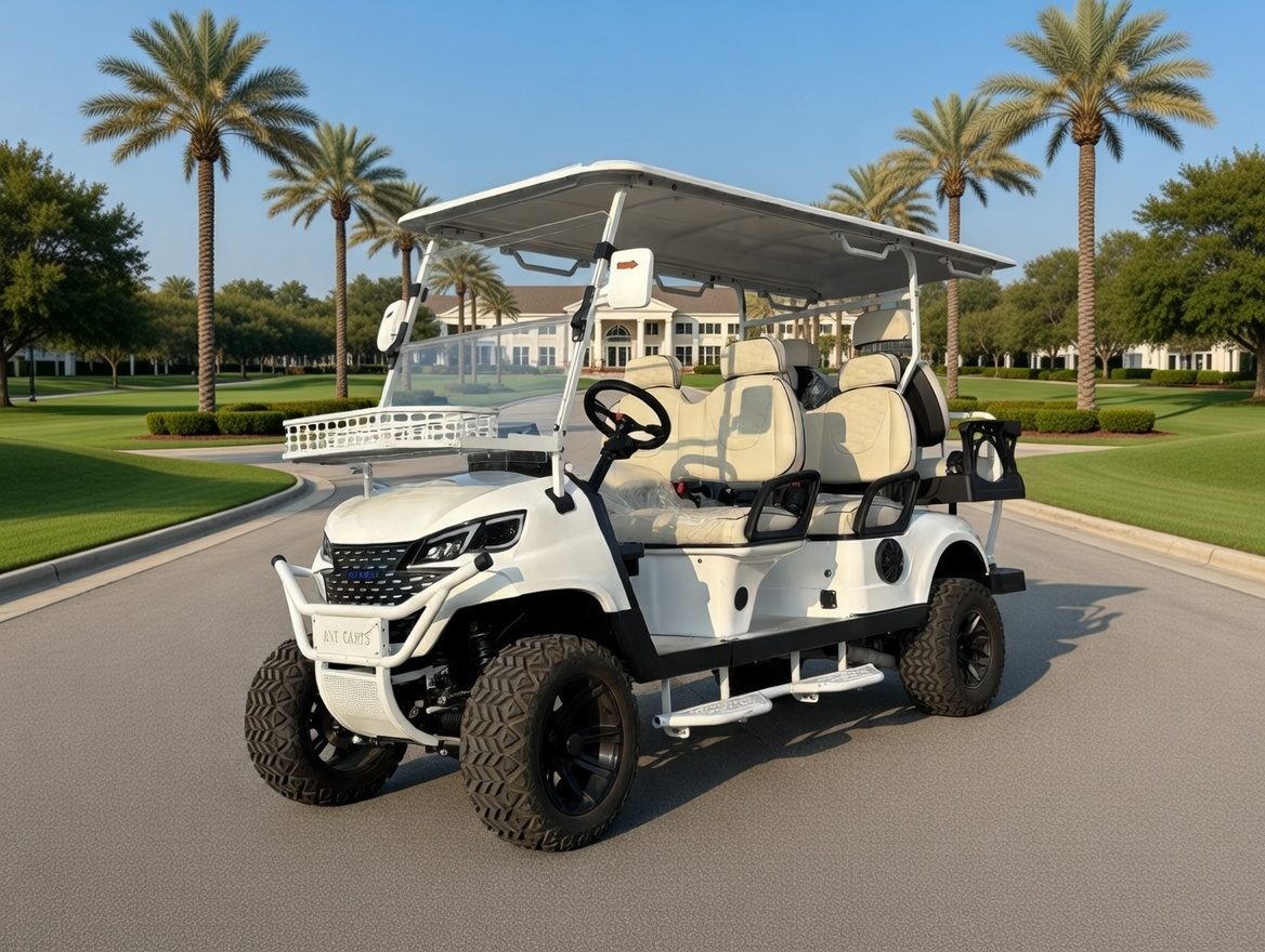 Electric golf cart manufactured for resorts, golf courses and global dealers
